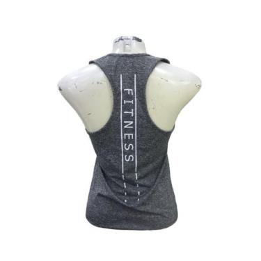 Imagem de Regata Nadadora Dry Fit Feminina Estampada - Fix, Grafite rajado, P