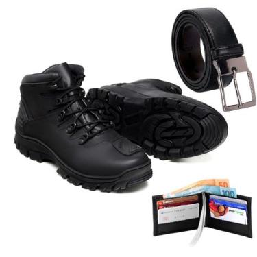 Imagem de Bota Masculina Moderna Esportiva Cano Baixo Casual em Couro + Correia 