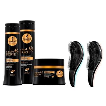 Imagem de Kit Haskell Cavalo Forte Cresce Cabelo Trio 300ml +2 Escovas