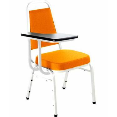 Imagem de Cadeira Universitária Empilhável Linha Hotel Plus Laranja - Design Off