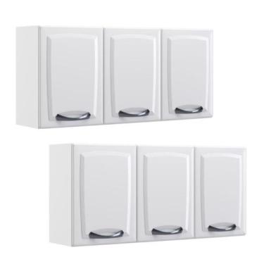 Imagem de Kit 2 Armários Aéreos Multiuso Itatiaia Aço 3 Portas New Premium Cozin