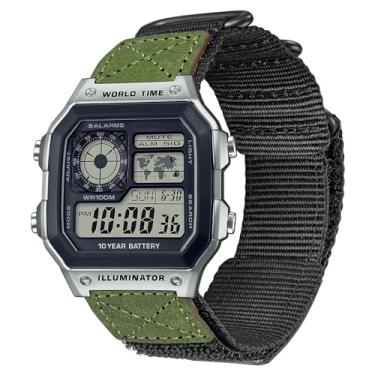 Imagem de DAVILANE Pulseira de relógio de 18 mm para Casio AE-1000W AE-1200 AE-1300 AEQ-110W AQ-S800W MRW-200H MRW-S300 SGW-300H SGW-400H W-216H W-218H W-735H, pulseira esportiva de nylon resistente