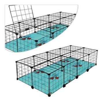 Imagem de Cercado Porquinho Da ÍNdia 2 Em 1 Abertura Teto 60x120x30 Cm Preto Com