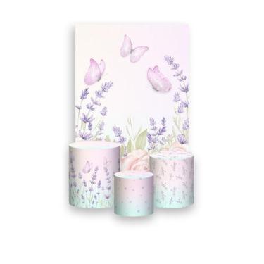 Imagem de Painel De Festa Vertical 1,50 x 2,20 + Trio De Capas Cilindro - Jardim