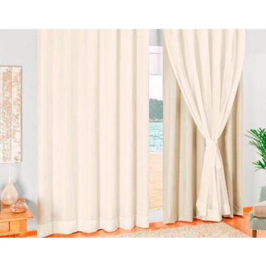 Imagem de Cortina Voil 9mx2,6m Forro Blackout 100 Trilho Suiço Duplo - Chrisney 