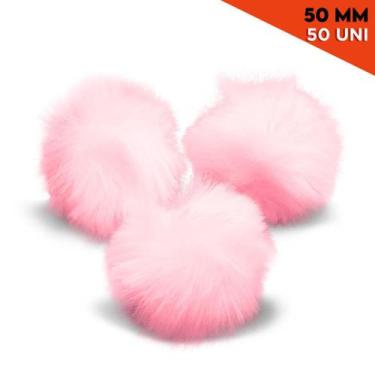 Imagem de Pompom - Pelúcia 50 Mm - 50 Unidades - Rosa Claro - Nº: 132- Nybc