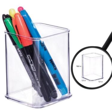 Imagem de Organizador de plástico acrílico 7,3 x 7,3 x 10,6 cm H2 Plasutil ref.1