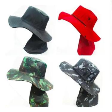 Imagem de Kit 04 Chapéu Boné Pescador Pescaria Australiano Proteção Sol Nuca Pes