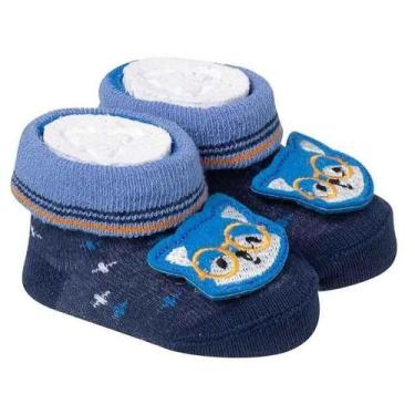 Imagem de Pantufa Bebê Sapatinho Recém-nascido Frajolinha Baby Azul