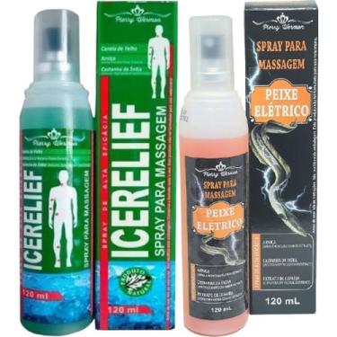 Imagem de Kit Spray Para Massagem Icerelief 120ml + Spray Peixe Elétrico 120ml -
