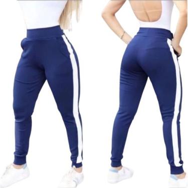 Imagem de Calça Jogger Feminina No Crepe de Malha - Momento vestido, G, Azul mar