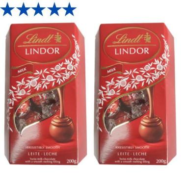 Imagem de Chocolate Lindor Ao Leite Lindt 200g (2 Caixas)