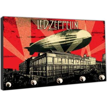 Imagem de Porta Chaves Bandas Led Zeppelin Rock Organizador Chaveiro - Vital Qua