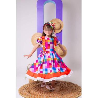 Imagem de Vestido Marie Junino Arraia do Sertão Luxo Modelo 2, 4, Laranja