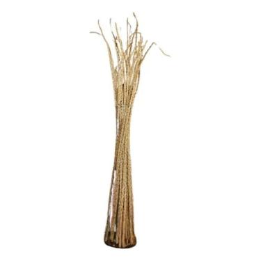Imagem de Vaso Vidro Solitário 30 Cm Com Cipó Açaí Desidratada Decoração - FLORA