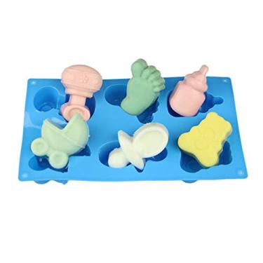 Imagem de Joyeee 1 peça molde de sabonete de silicone tema chá de bebê, carrinhos de bebê, bebê, chupeta, fondant para artesanato de açúcar, cupcake, cubo de gelo, pastelaria, argila de polímero, derretimento de cera, decoração de bolo