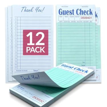 Imagem de Reli. Blocos de notas de servidor (pacote com 12, 50 folhas/bloco) Livros de verificação de convidados para servidores | Blocos de notas de servidor para garçonete, pedidos de restaurantes