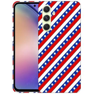 Imagem de SM CASES Capa para Samsung Galaxy A54 5G - Padrão de Bandeira dos EUA Design Impresso 3D Capa de Plástico Rígido para Samsung Galaxy A54 5G. Branco