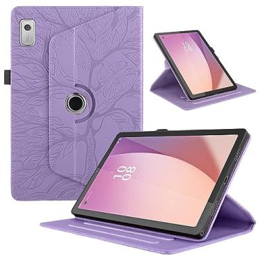 Imagem de TIPOYOROO Capa giratória para Lenovo Tab M9 22.9 cm (TB-310FU) lançado em 2023 capa de couro PU leve com suporte para caneta para tablet Lenovo Tab M9 9 polegadas 2023 - roxa