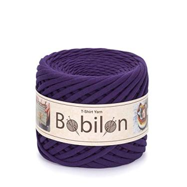 Imagem de Bola de fio para camiseta – Jersey de algodão orgânico de 3 a 5 mm para crochê, tricô, macramê, artesanato DIY – Fita têxtil macia – Violeta