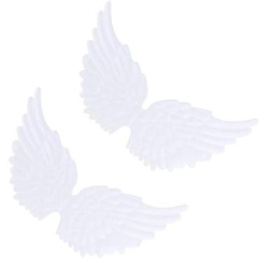 Imagem de 2 peças de asas de borboleta brancas para artesanato, enfeites de pomba, asas de artesanato de ferro, mochilas para meninas, aplique costurado, presentes para crianças, adesivos de ferro