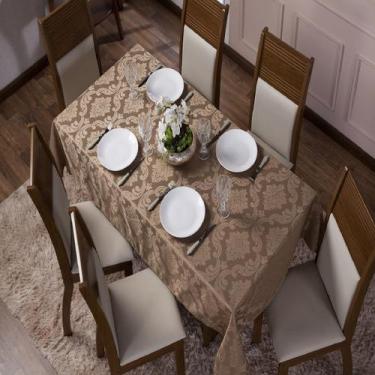 Imagem de Toalha de Mesa Luxo Tecido Jacquard  06 Lugares 1,35x2,20 Retangular -