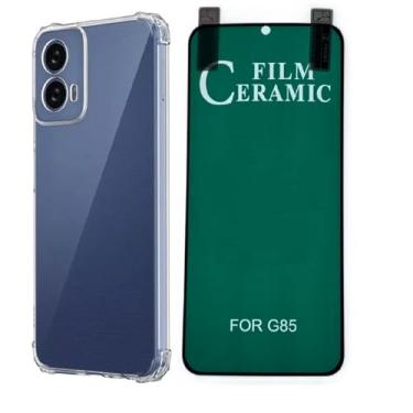 Imagem de Capa Capinha Case Anti Impacto Queda Shock + Pelicula Ceramica Gel 9d Compatível com Moto G85