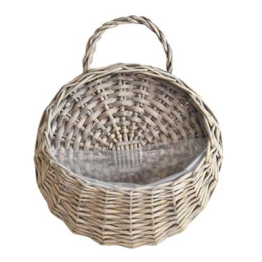 Imagem de Nishiyuenyi Cesta de Suspensão Feita à Mão, Vaso de Flores, Decoração de Parede, Recipiente de Plantas, Suporte de Flores para Casamento, Pátio, Casa, S