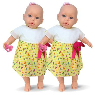 Imagem de Kit 2 Bonecas Bebê Gabi Rostinho Realista Bebezão Supertoys - Super To
