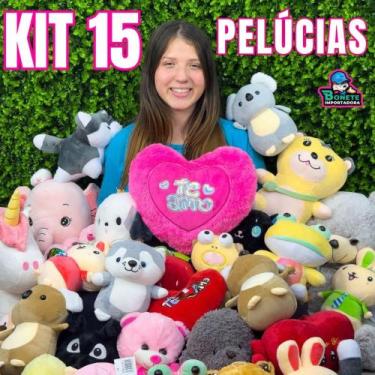 Imagem de Kit 15 Pelúcias Sortidas 18 a 25 cm - Decoração e Cestas de Presente b
