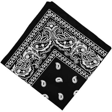 Imagem de Bandana Faixa Lenço Preto Cabelo Unissex Poliéster - Lynx produções