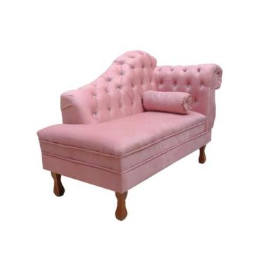 Imagem de Recamier Divã 1,20 p/ Clinica,Psiquiatria,Salão - Suede Rosa - Estofad