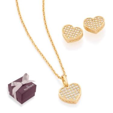 Imagem de Cordão Colar Feminino + Brincos Rommanel Presente Aniversário Mulher C