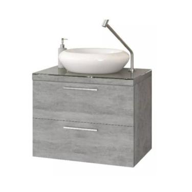 Imagem de Gabinete Santorini Para Banheiro 60 C/ Cuba Branca Cor: Cinza - Astral