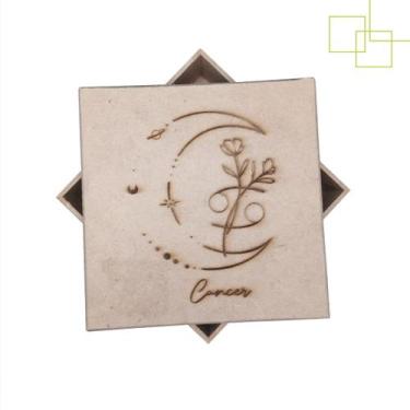 Imagem de Caixa Presente em MDF Horoscopo Zodíaco Signo de Câncer 12x12x5 - Expr
