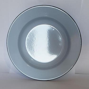 Imagem de 01 Prato Esmaltado Original Ágata 22cm Cor Azul Bebê Postagem Rápida -