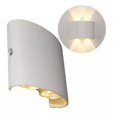 Imagem de 2 Luminária Arandela parede Led 4w Super Lente 4 Fachos 3000k meia lua