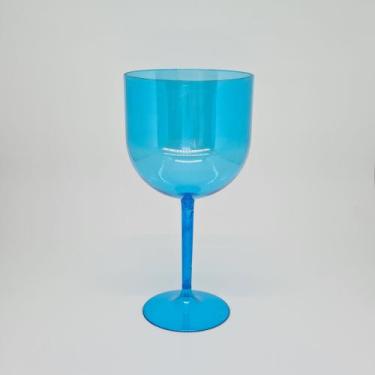 Imagem de kit 30 Taças Gin cristal coloridas 550ml - Deluma, Azul Translúcido