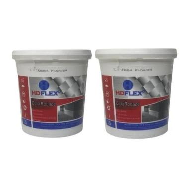 Imagem de Kit 2 Colas HDFLEX 1 kg para rodapés, molduras e guarnições - HD Flex