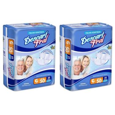 Imagem de Kit Fraldas Geriatricas Descartáveis Descart Fral Tamanho G - 100 Unid