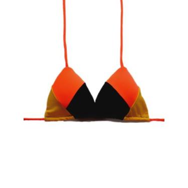 Imagem de Top avulso Biquíni Cortininha com bojo tricolor - RAYS MODAS, Amarelo,