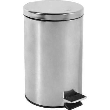 Imagem de Lixeira redonda, 12 litros, inox, cinza, VONDER