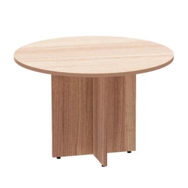 Imagem de Mesa de Reunião Redonda Pé Painel P25 Pandin 1,10 M Noce Naturale