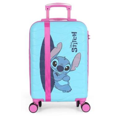 Imagem de Mala De Viagem Bordo Infantil Stitch Disney 4 Rodas Luxcel, Azul 2