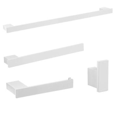 Imagem de Kit De Acessórios Para Banheiro Branco Master 4 Peças - CromoShop