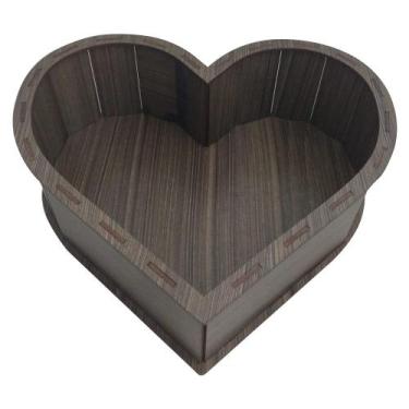 Imagem de Bandeja ou Cesta Coração 30x10 Laser Mdf Madeira Pintado - ATACADÃO DO