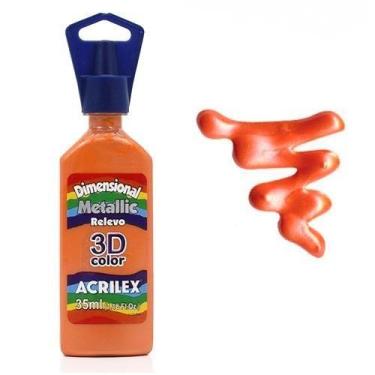 Imagem de Tinta Dimensional Metallic Relevo Acrilex 35ml, 517 - LARANJA
