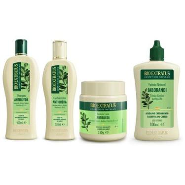 Imagem de Kit Antiqueda Jaborandi Shampoo, Condicion, Máscara e Tônico - Bio Ext