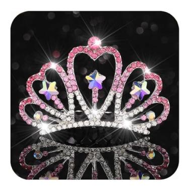 Imagem de Kilshye Tiara de princesa pente para meninas, coroa prateada, pente de cabelo com strass, tiaras, pentes de cabelo, coroas de aniversário para crianças, 4.33*1.77inches