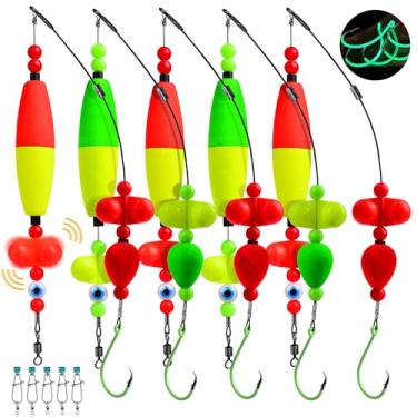 Imagem de Plataformas de pesca Catfish Rig - Equipamento de pesca de gato, boias de pesca de banco Santee Cooper Rigs com contas de cascavel Snaps Ganchos circulares Kit de equipamento de pesca de gato 5